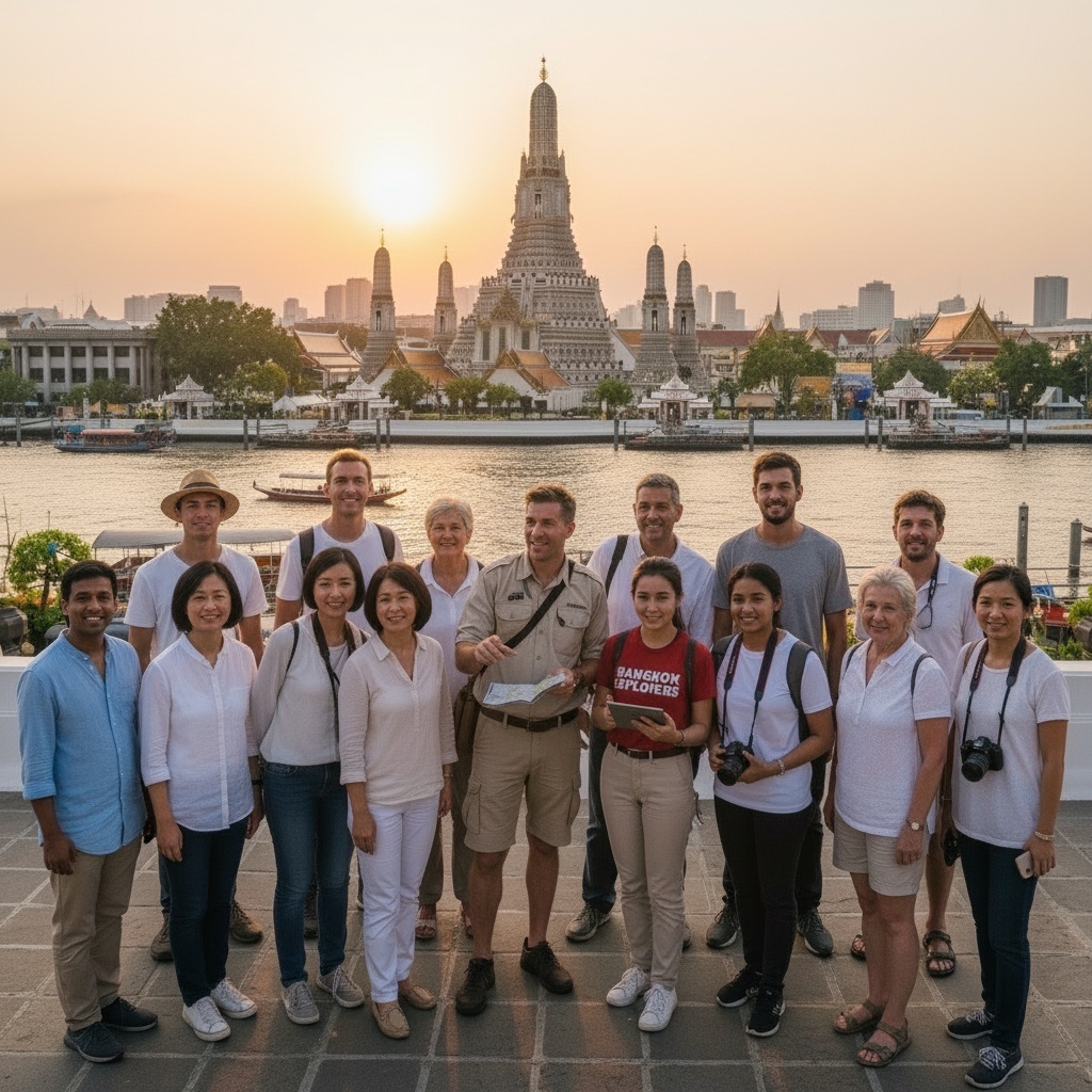Bangkok Old Town free walking tour group at Wat Arun – กลุ่มทัวร์เดินเมืองเก่ากรุงเทพฯ ที่วัดอรุณ